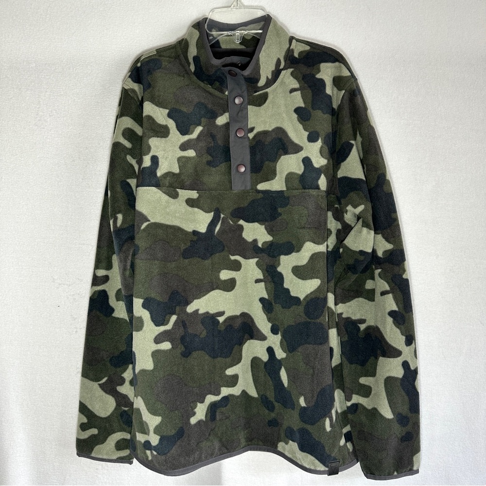 Liv Outdoor Lightweight Micro Fleece Men's L Camo Camouflage Snap New